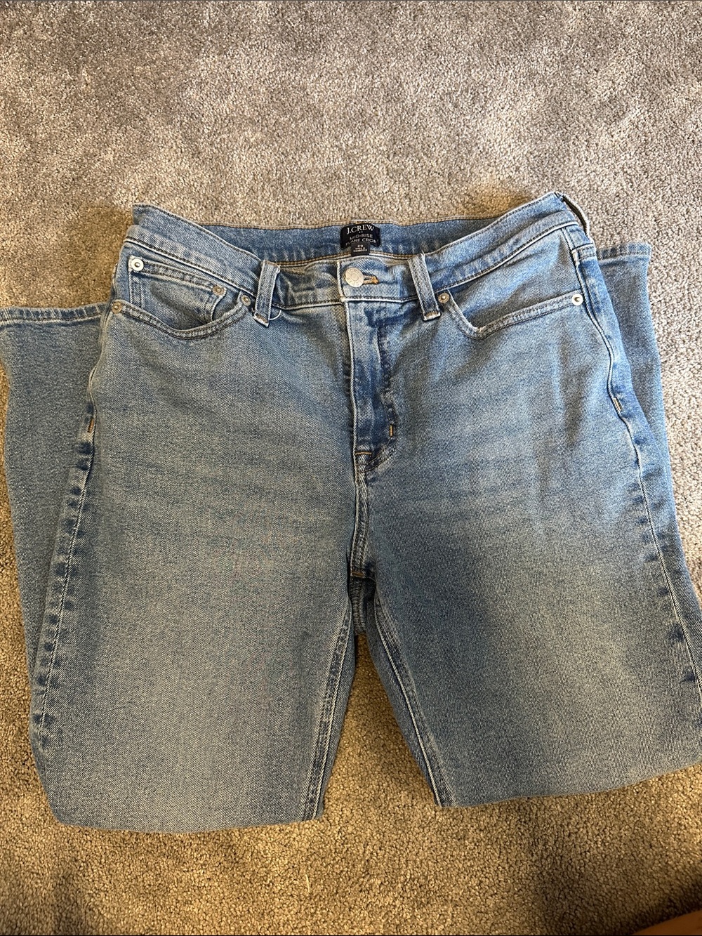 J. Crew High-Rise Fare Crop Jeans in Light Blue Denim
